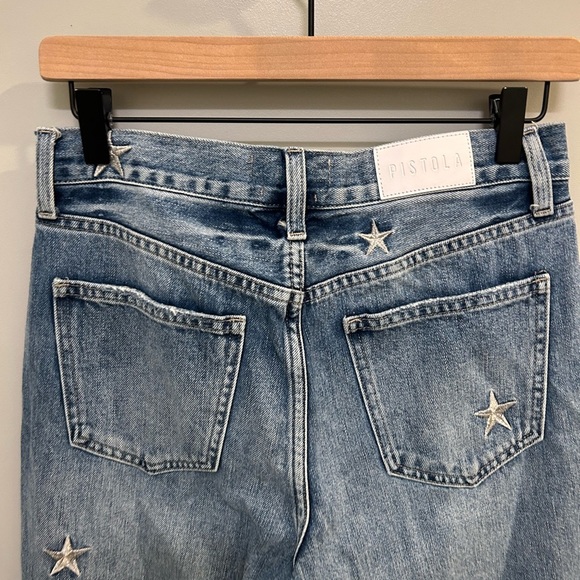 Pistola Embroidered Star Straight leg Jean size 27 EUC N0557 - Picture 8 of 9